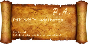 Pödör Adalberta névjegykártya